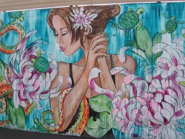 One final close look at the gorgeous art painted by muralist Amandalynn in Pacific Beach.
