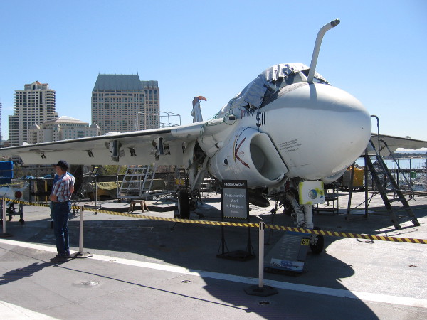 Many skilled volunteers at the USS Midway Museum work continuously to keep the many aircraft exhibits in great condition!