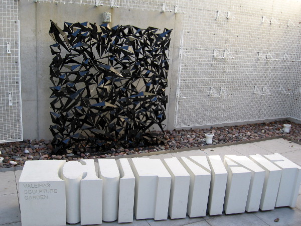 The small Valeiras Sculpture Garden at San Diego's Central Library is located on the Ninth floor, adjacent to the Art Gallery.