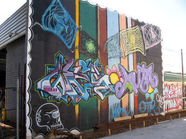 More colorful graffiti on another wall.