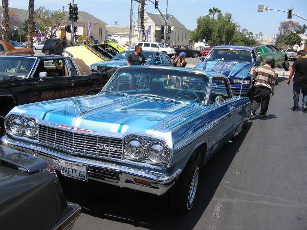 The High Class Car Club out of Los Angeles had lots of amazing lowrider vehicles on display at nearby Mercado del Barrio.