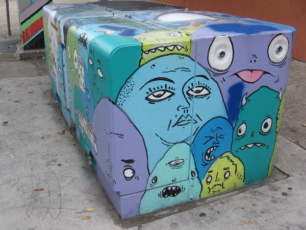 Crazily distorted faces.