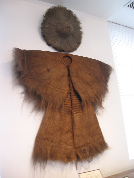 A palm raincoat, called so yee, worn by fishermen and farmers for centuries in China.