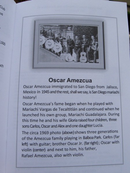 Legendary Mariachi Leader Oscar Amezcua was born in Jalisco, Mexico. He immigrated to San Diego in 1945 and proceeded to make musical history.