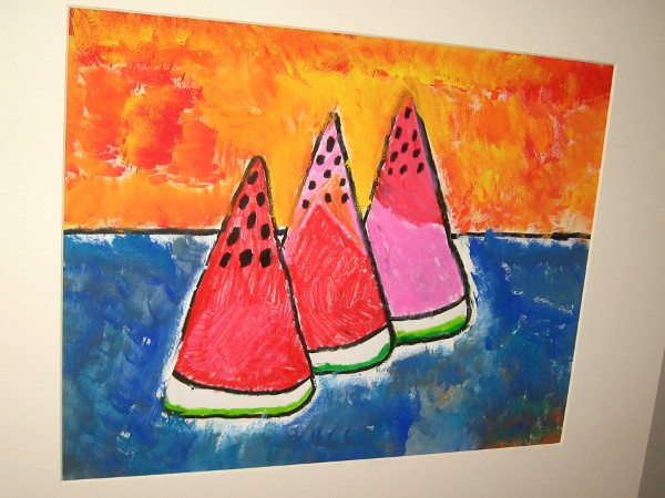 Senna Osawa, Tamayo Watermelon, mixed media, Second Grade, Kumeyaay Elementary.