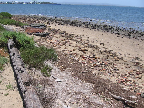 Stones and debris on a beach in the wildlife refuge.