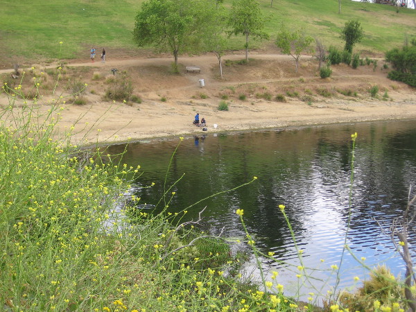 Some kids were fishing.