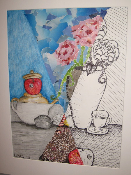Arissa Diaz-Lelevier, Multi-media Still Life, mixed media, Eighth Grade, Stella Maris Academy.