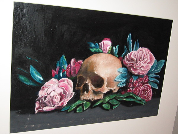 Eric Pak, Flora and Skull, painting, Twelfth Grade, Westview High School.