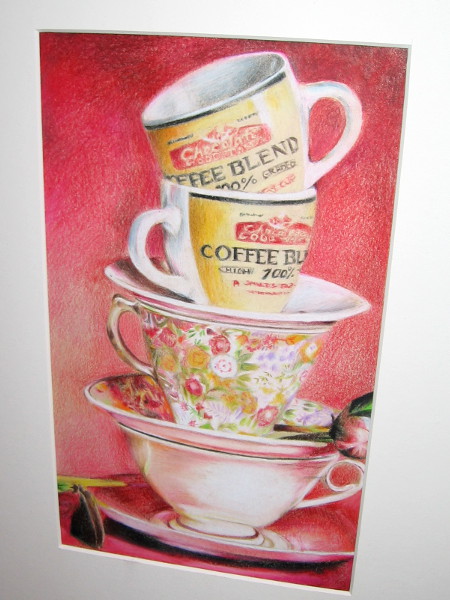 Joy Zou, Tea Time, drawing, Eleventh Grade, Westview High School.