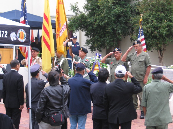 A dignified program commences. The Vietnam War is remembered, and those who fell during the conflict are honored.