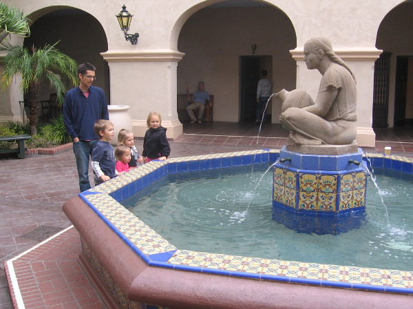 Spirits are lifted by the Woman of Tehuantepec in the courtyard of the House of Hospitality.