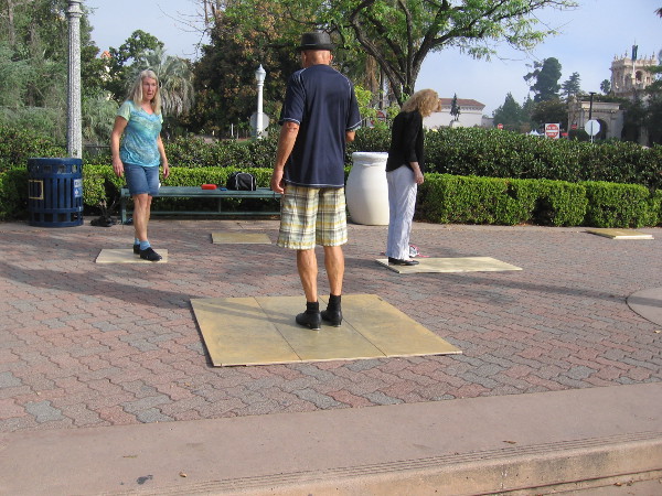 Learning to tap dance at the Spreckels Organ Pavilion.