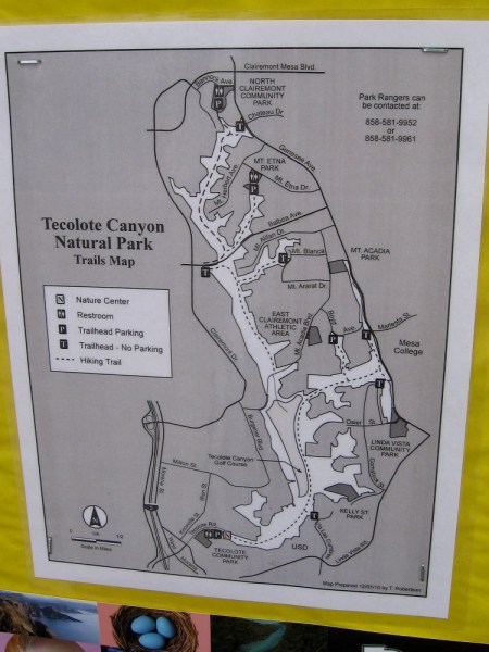 A narrow strip of natural habitat preserved in San Diego. Tecolote Canyon features hiking trails and a refuge for wildlife.