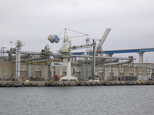 This part of the facility is used for transferring cement between ship and shore.