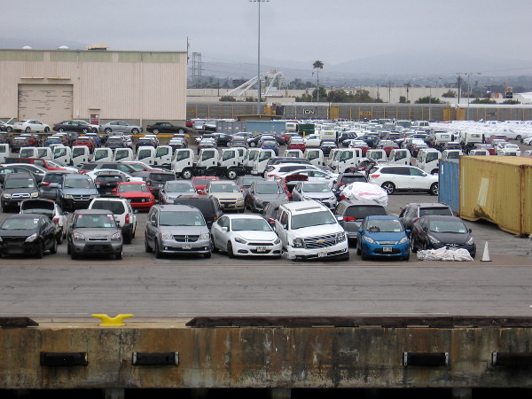 These totaled cars arrived from Hawaii! They're headed to San Diego salvage yards.