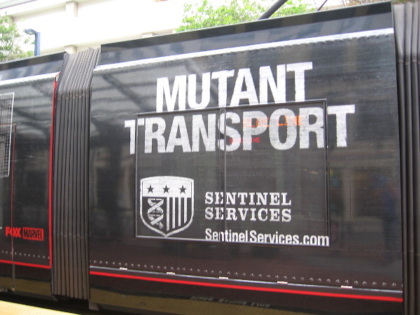 During San Diego Comic-Con, lots of mutants will be transported on this Sentinel Services vehicle. I wonder if it's made of plastic, in case Magneto comes along!