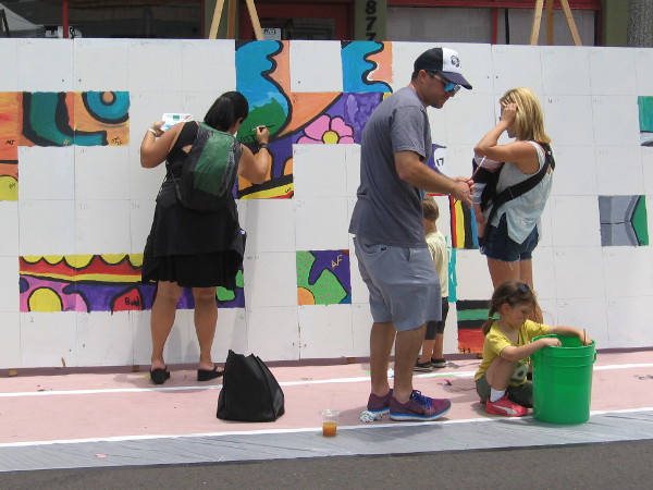 A number of colorful squares have already been painted!