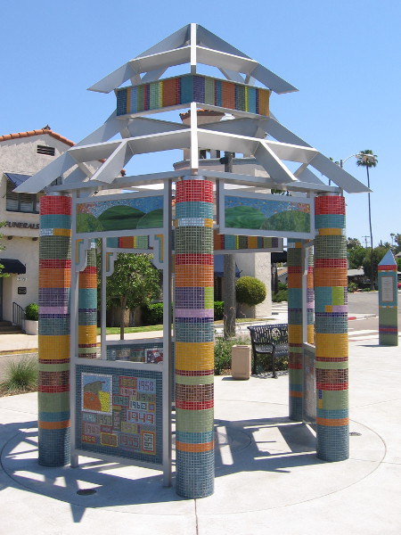 The Lookout was created by a family of artists--Jesus Dominguez, Mary Lynn Dominguez and Amy Dominguez. It depicts the colorful history of La Mesa.