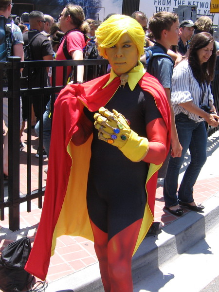 Adam Warlock has the Infinity Gauntlet. Thanos doesn't have a chance.