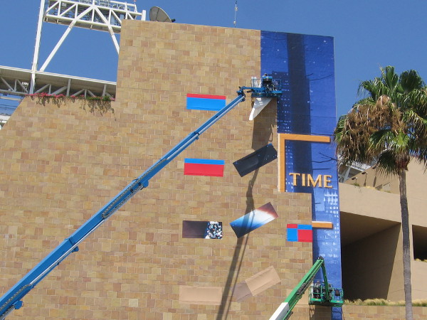 A wrap is going up on this section of Petco Park. I believe this will promote Once Upon a Time.