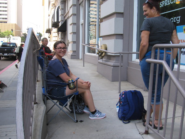 This super fan is the very first in line for the Conan O'Brien show at 2017 San Diego Comic-Con!