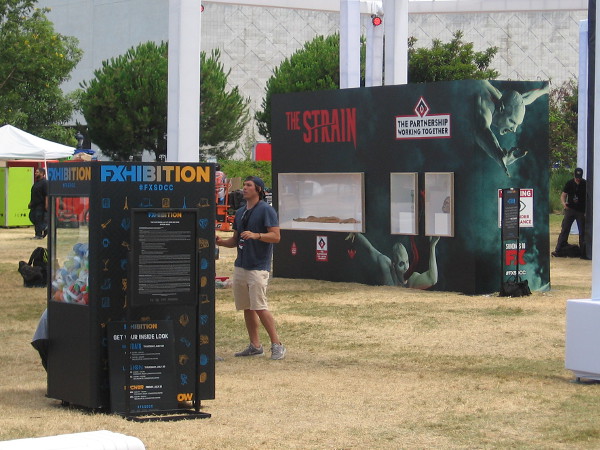 Looks like The Strain will have a creepy exhibit in the FXhibition area behind the convention center.