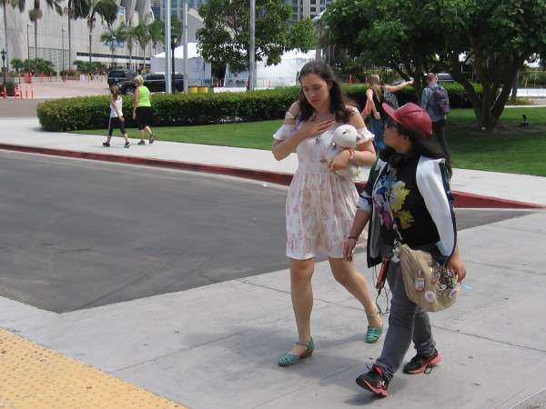 A few fans were arriving early, perhaps to get in the line for Hall H, where the blockbuster panels are during Comic-Con.