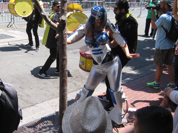 Dancing to the music!