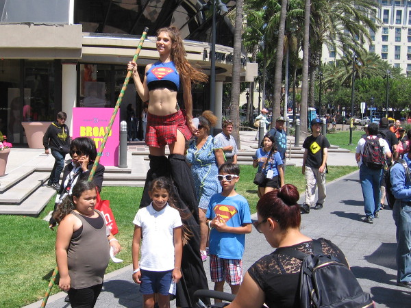 Supergirl on stilts!