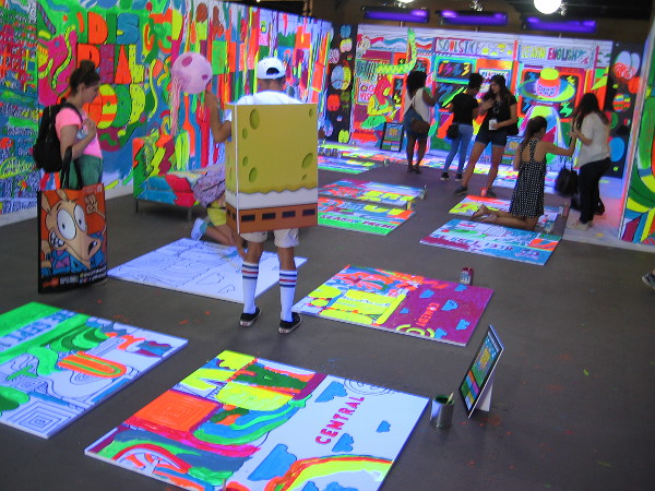 SpongeBob SquarePants checks out the dazzling Broad City coloring book room!