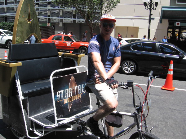 Max offered me a ride on his cool Star Trek pedicab!
