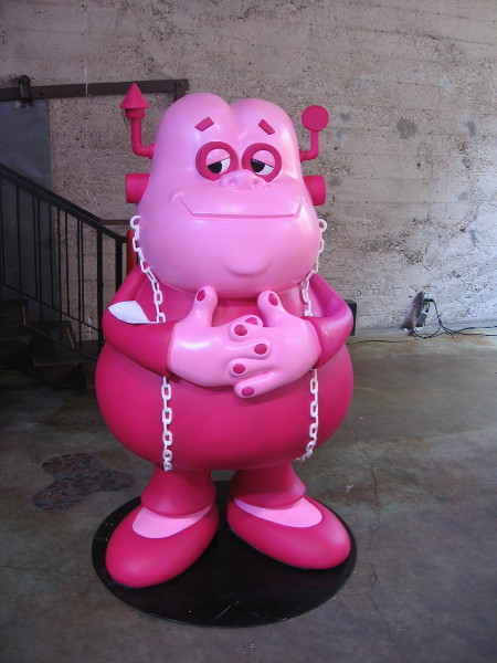 Looks somewhat like Franken Berry. Uh, oh! This exhibit is making me hungry for sugary cereal!