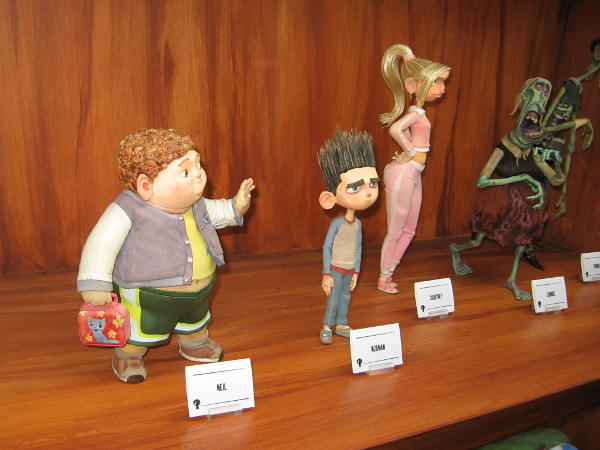 Models of characters in the stop motion animated film ParaNorman displayed inside the Laika Experience San Diego for Comic-Con.