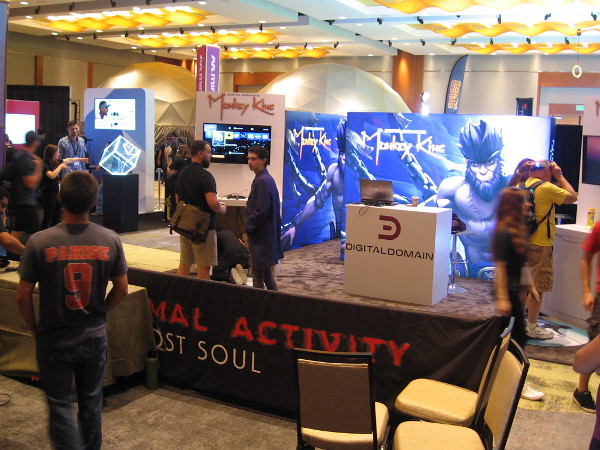 Inside a second room, many entertainment companies demonstrated their latest technology, including VR, holograms, video controllers, and more.