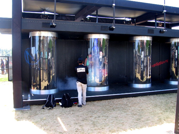 An alarm goes off! X-Gene detected! The tube fills with some sort of gas!