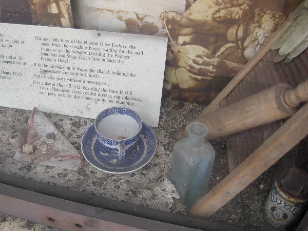 A few household objects in one display case. Perhaps life those many years ago wasn't so very different...