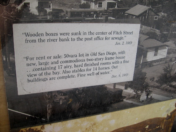 Wooden boxes were sunk in the center of Fitch Street from the river bank to the post office for sewage.