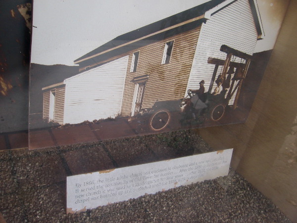 By 1866, the little adobe chapel was enclosed in clapboard and a new roof was installed. It served the community of Old Town for decades...