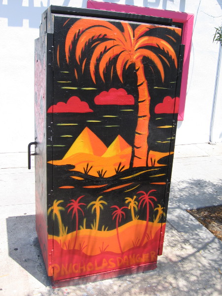 A tropical island scene.