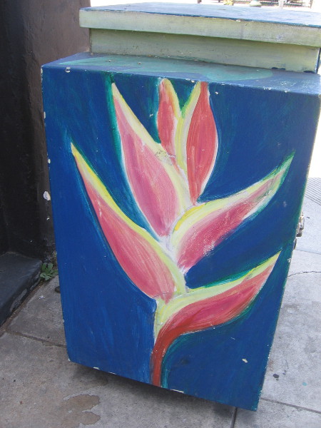 Colorful plant life painted in the city.