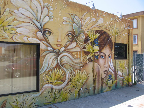 Two fantastic female faces, by talented muralists Gloria Muriel and Amanda Lynn. You've seen the distinctive work of each artist elsewhere on this blog!