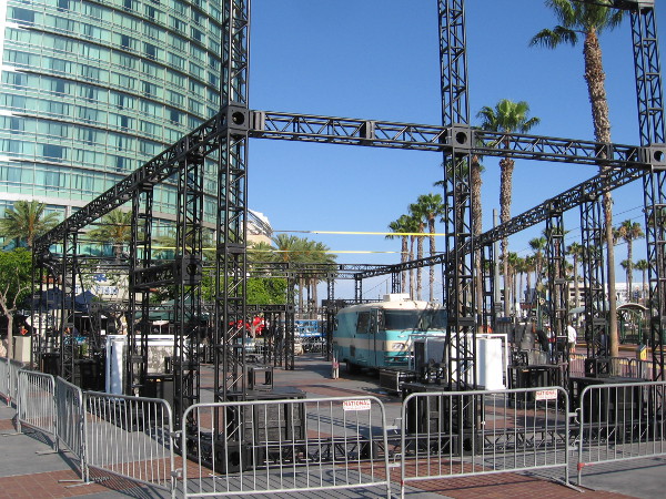 A cool 4D experience being built near the Tin Fish promotes the upcoming NBC show Midnight, Texas.