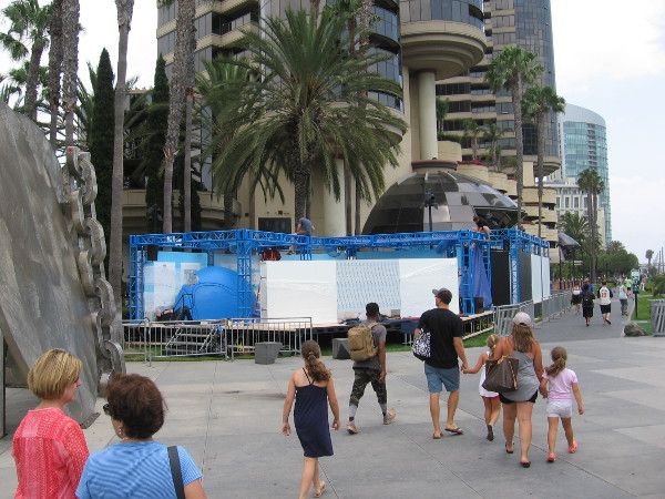 The second section, I learned, is where the 20 foot animatronic Tick will be located. That blue thing is part of his huge empty head.