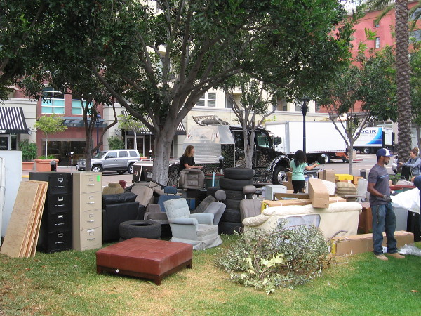 Some stuff in a pile that will probably be used as props at Deadquarters.