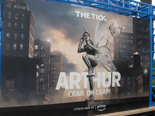 Arthur seems to be in a bad situation at The Tick Takeover site at Comic-Con.
