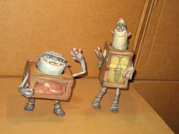 Shoe and Fish of the Boxtrolls wave hello!