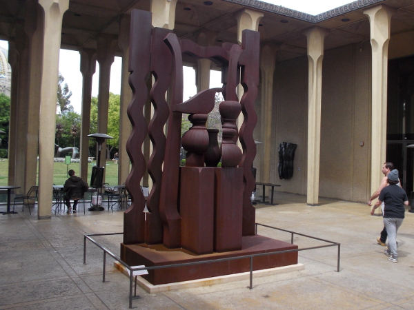 This sculpture is titled Night Presence II, 1976, by artist Louise Nevelson.