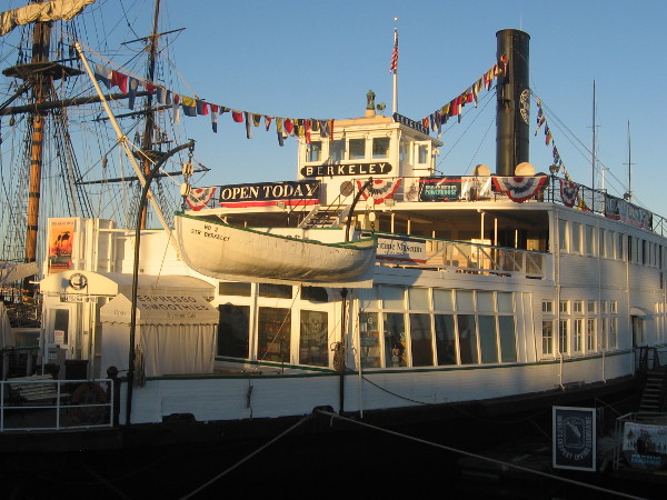 Golden light on the steam ferryboat Berkeley, hub of the Maritime Museum of San Diego. I believe I took this photo a year or two ago.