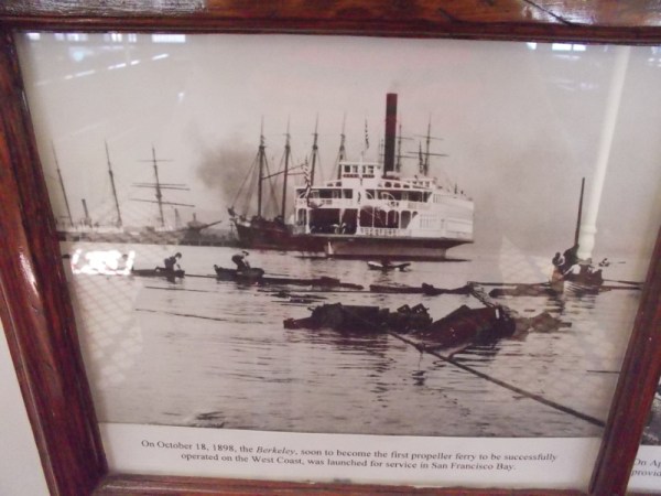 One of four old photos on the passenger deck. Berkeley was launched on San Francisco Bay on October 18, 1898.